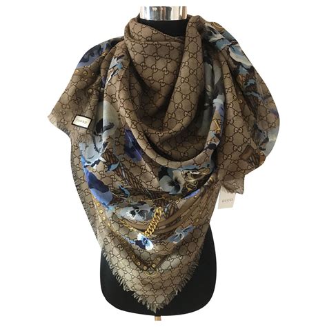 foulard gucci blu|Gucci Shawls & Stoles .